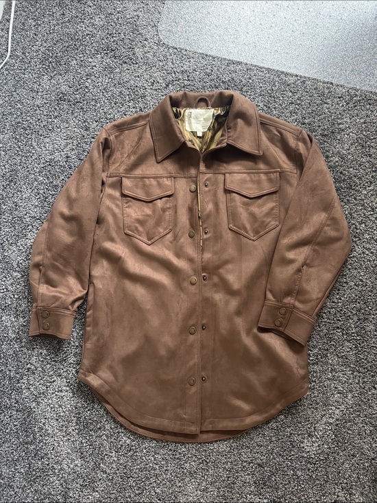 Pilcro Jackets & Blazers - Pilcro Brown Suede Shirt Jacket